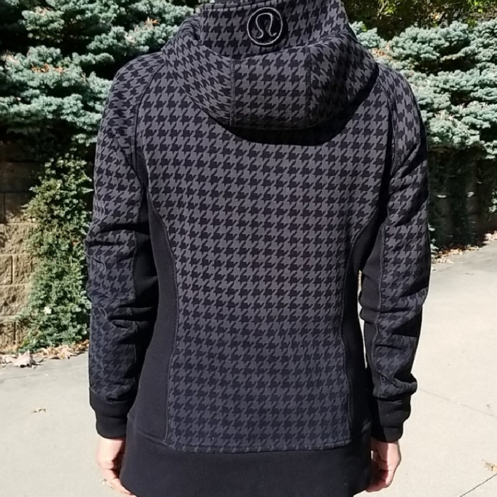 Lululemon Scuba Hoodie II, Giant Houndstooth Dip Dye Deep Coal Black/Bla… - Picture 3 of 11